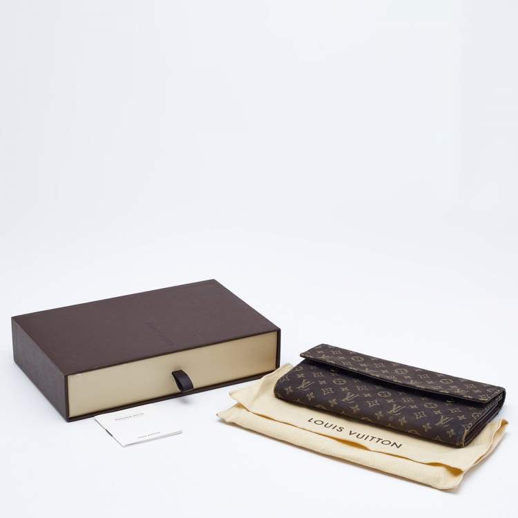 Pre Owned Louis Vuitton Brown Monogram Mini Lin Porte Tresor International Wallet 