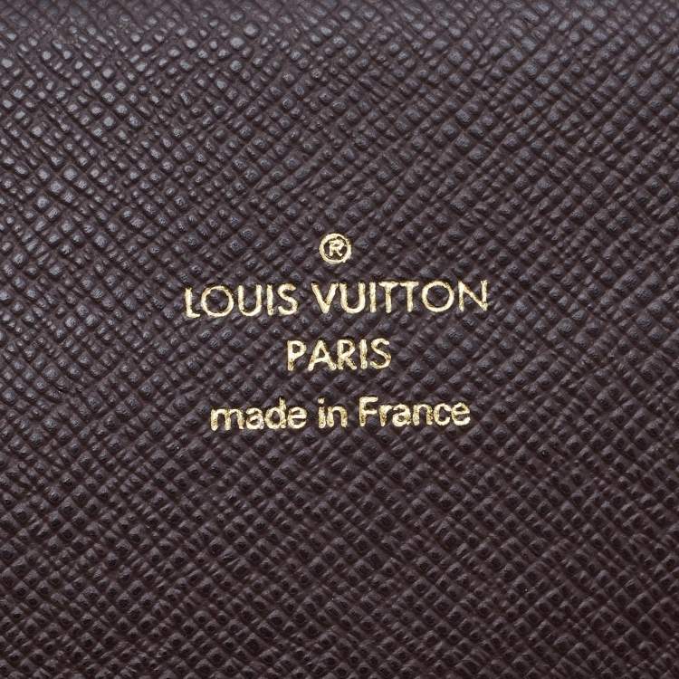 Pre Owned Louis Vuitton Brown Monogram Mini Lin Porte Tresor International Wallet 