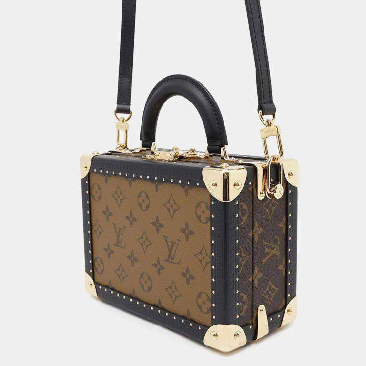 Pre Owned Louis Vuitton Noir Monogram Reverse Canvas Petite Vallise Bag