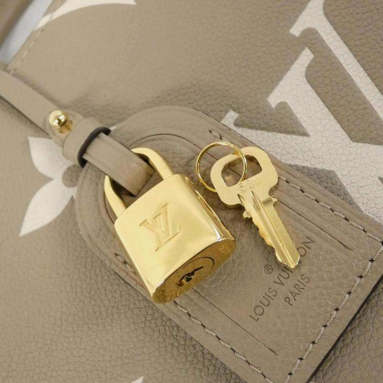 مملوكة مسبقًا Louis Vuitton Tourterelle Monogram Empreinte Leather Petit Palais PM Handbags