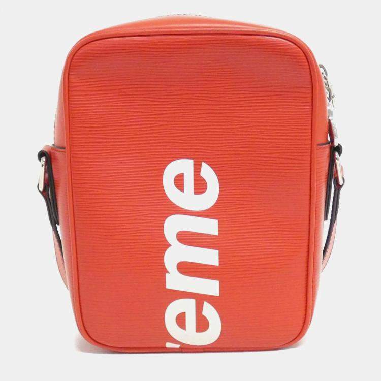 Pre Owned Louis Vuitton Rouge Leather Supreme Danube PM Shoulder Bag