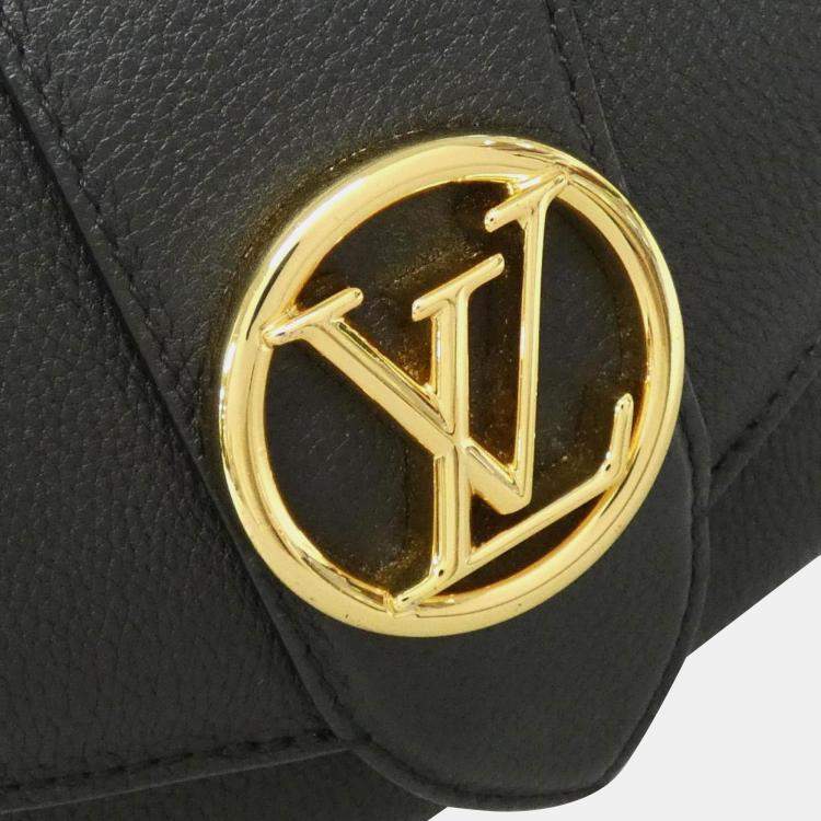 Pre Owned Louis Vuitton Black Leather Pont Neuf Soft PM Shoulder Bag