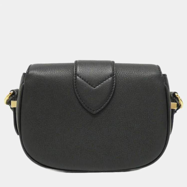 Pre Owned Louis Vuitton Black Leather Pont Neuf Soft PM Shoulder Bag