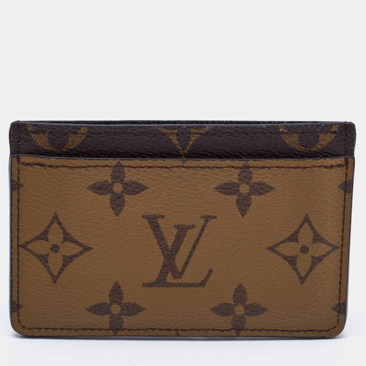 Pre Owned Louis Vuitton Monogram Reverse Canvas Card Holder