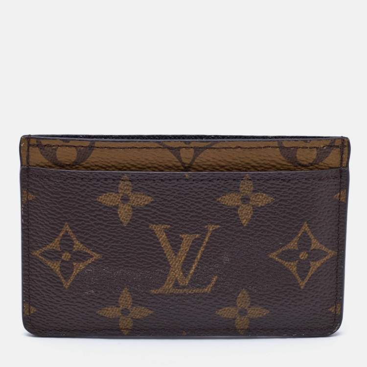 Pre Owned Louis Vuitton Monogram Reverse Canvas Card Holder