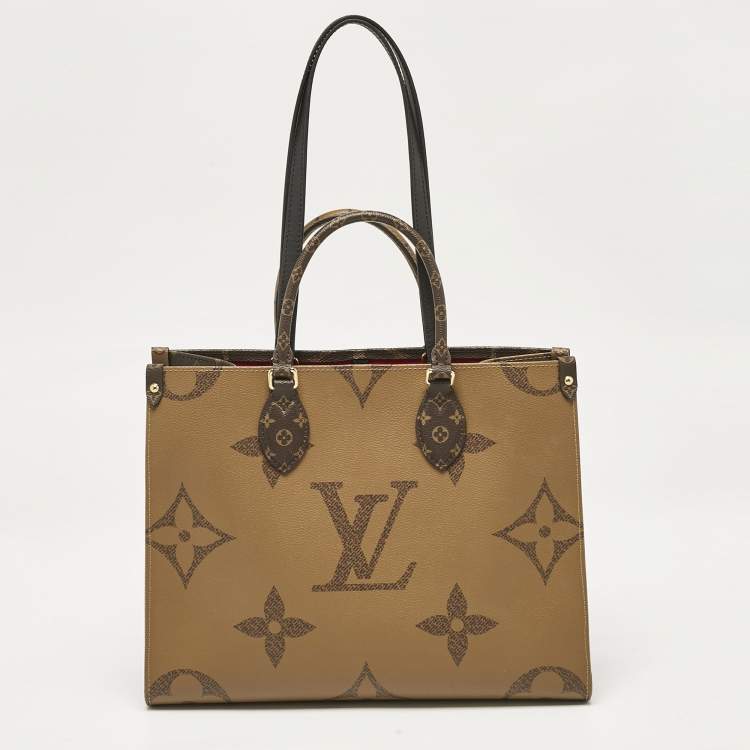 Pre Owned Louis Vuitton Monogram Giant Reverse Canvas Onthego MM Bag