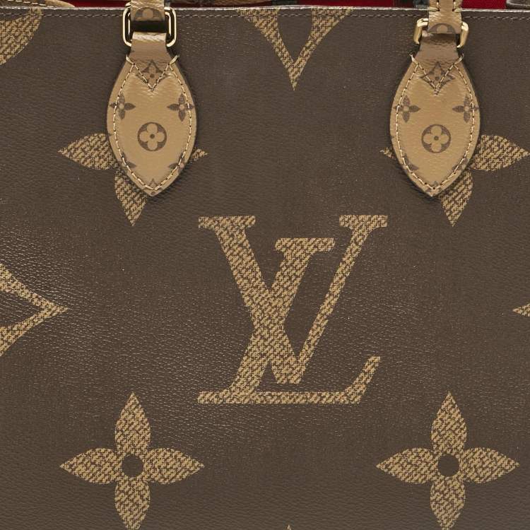 Pre Owned Louis Vuitton Monogram Giant Reverse Canvas Onthego MM Bag