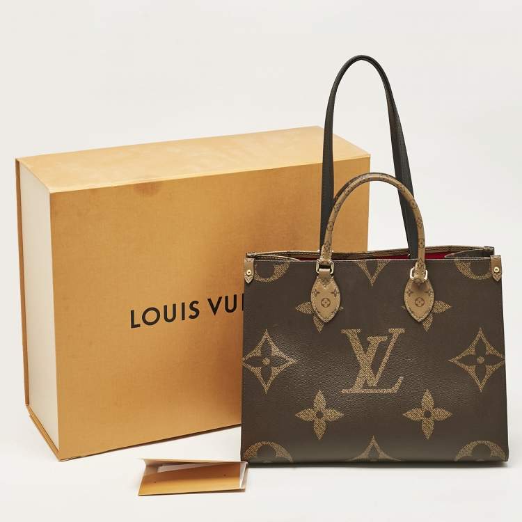 Pre Owned Louis Vuitton Monogram Giant Reverse Canvas Onthego MM Bag