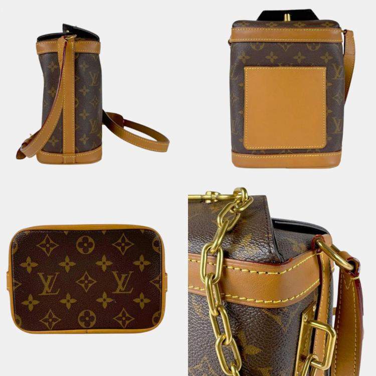Pre Owned Louis Vuitton Brown Coated Canvas Monogram Milk Box Shoulder Bag