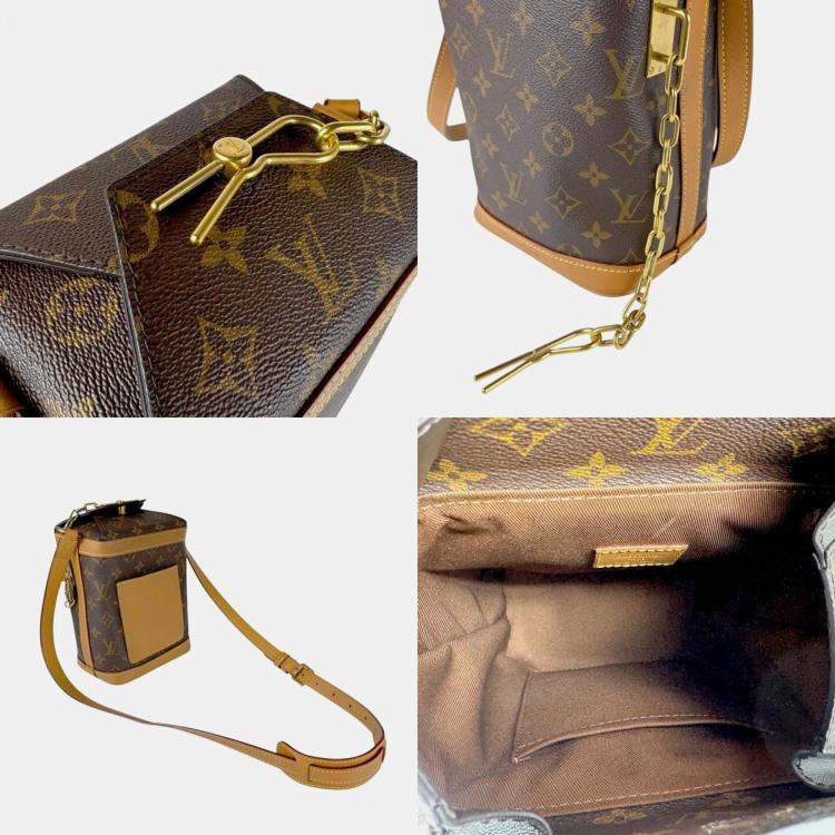 Pre Owned Louis Vuitton Brown Coated Canvas Monogram Milk Box Shoulder Bag