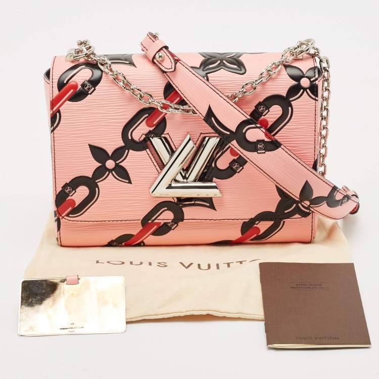 Pre Owned Louis Vuitton Pink Epi Leather Flower Twist Chain MM Bag
