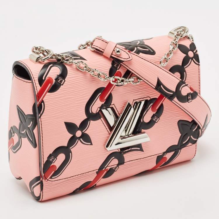Pre Owned Louis Vuitton Pink Epi Leather Flower Twist Chain MM Bag