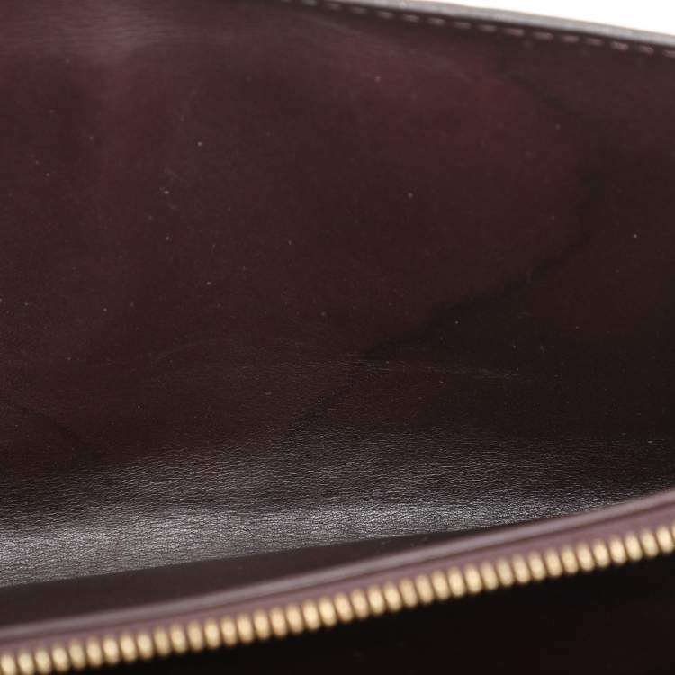 Pre Owned Louis Vuitton Amarante Monogram Vernis Sarah Continental Wallet