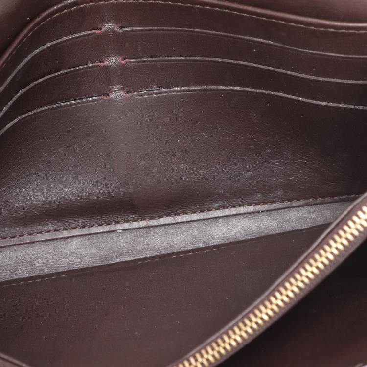 Pre Owned Louis Vuitton Amarante Monogram Vernis Sarah Continental Wallet