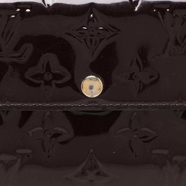 Pre Owned Louis Vuitton Amarante Monogram Vernis Sarah Continental Wallet