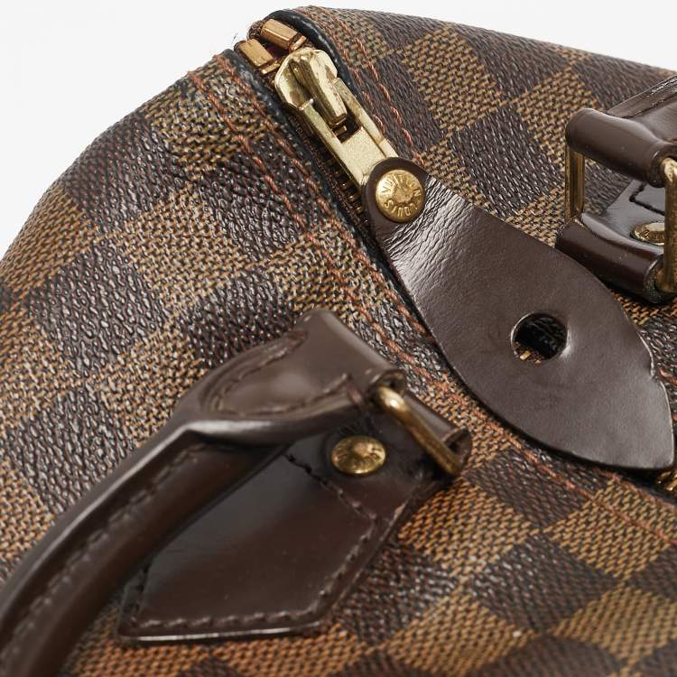Pre Owned Louis Vuitton Damiere Ebene Canvas Speedy 25 Bag