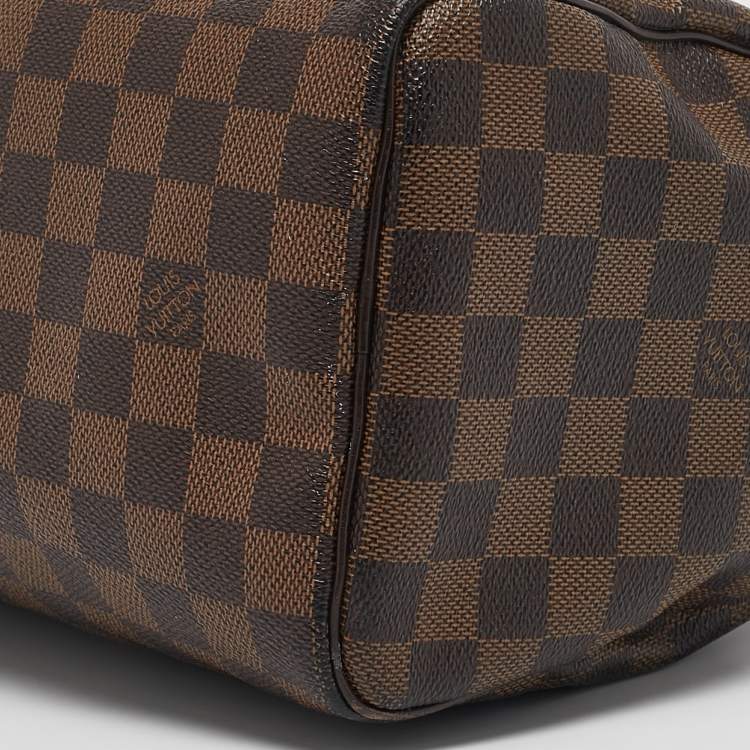 Pre Owned Louis Vuitton Damiere Ebene Canvas Speedy 25 Bag