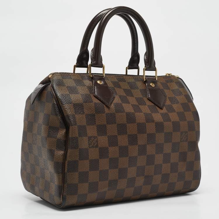 Pre Owned Louis Vuitton Damiere Ebene Canvas Speedy 25 Bag