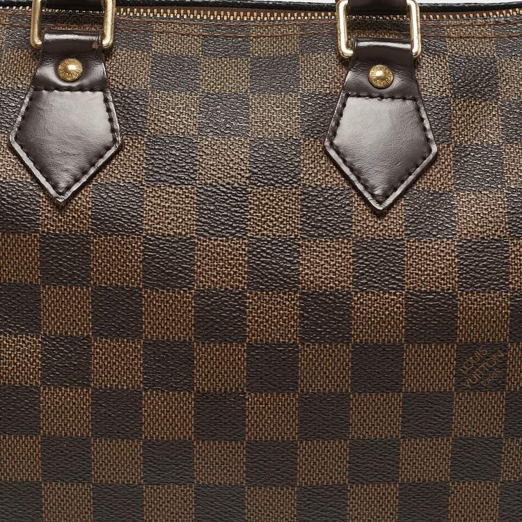 Pre Owned Louis Vuitton Damiere Ebene Canvas Speedy 25 Bag
