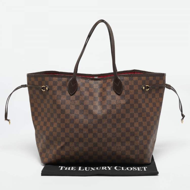 Pre Owned Louis Vuitton Damier Ebene Canvas Neverfull GM Bag