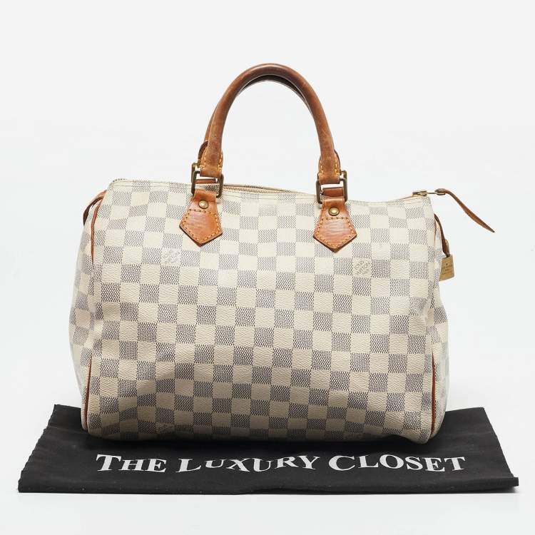 Pre Owned Louis Vuitton Damier Azur Canvas Speedy 30 Bag