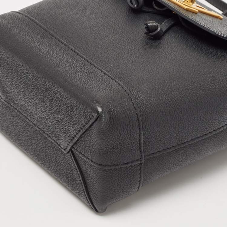 Pre Owned Louis Vuitton Black Leather Mini Lockme Backpack