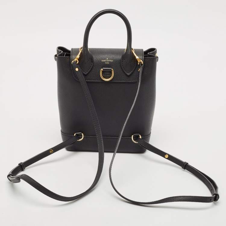 Pre Owned Louis Vuitton Black Leather Mini Lockme Backpack
