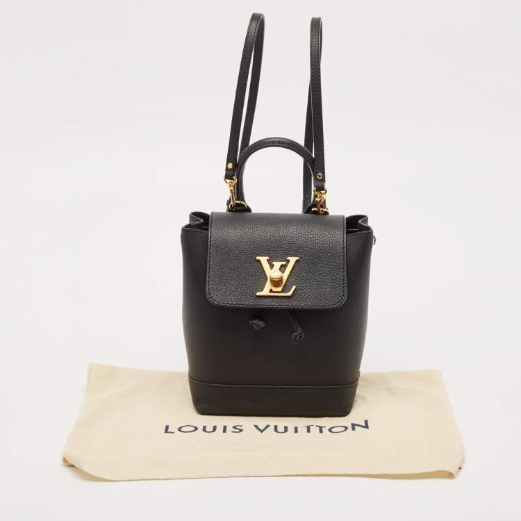 Pre Owned Louis Vuitton Black Leather Mini Lockme Backpack
