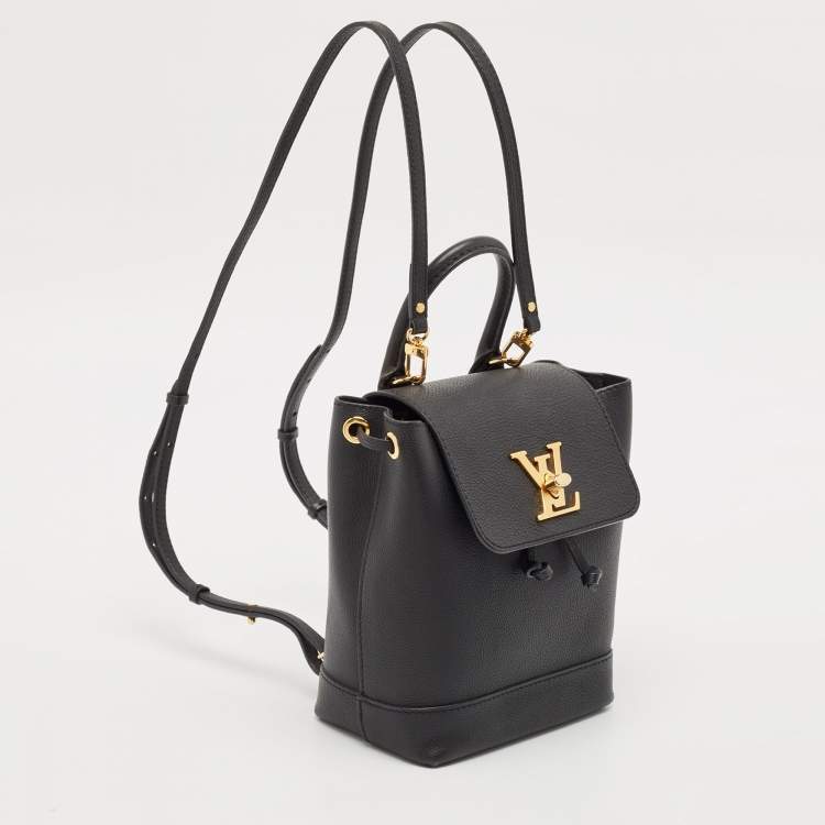 Pre Owned Louis Vuitton Black Leather Mini Lockme Backpack