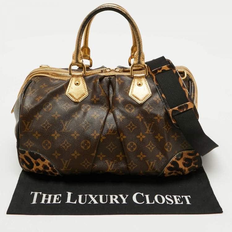 Pre Owned Louis Vuitton Monogram Canvas and Leopard Calf Hair Limited Edition Stephen Sprouse Bag