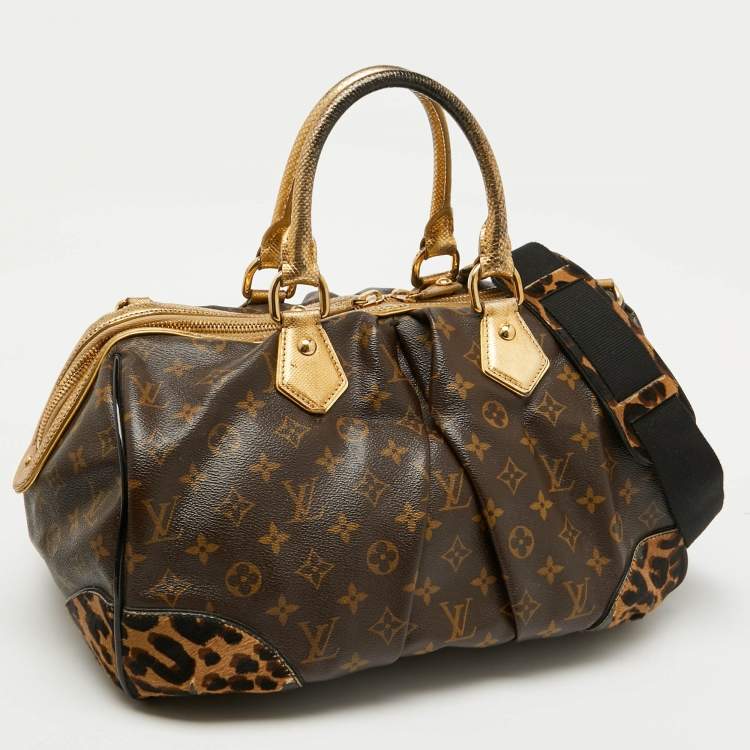 Pre Owned Louis Vuitton Monogram Canvas and Leopard Calf Hair Limited Edition Stephen Sprouse Bag