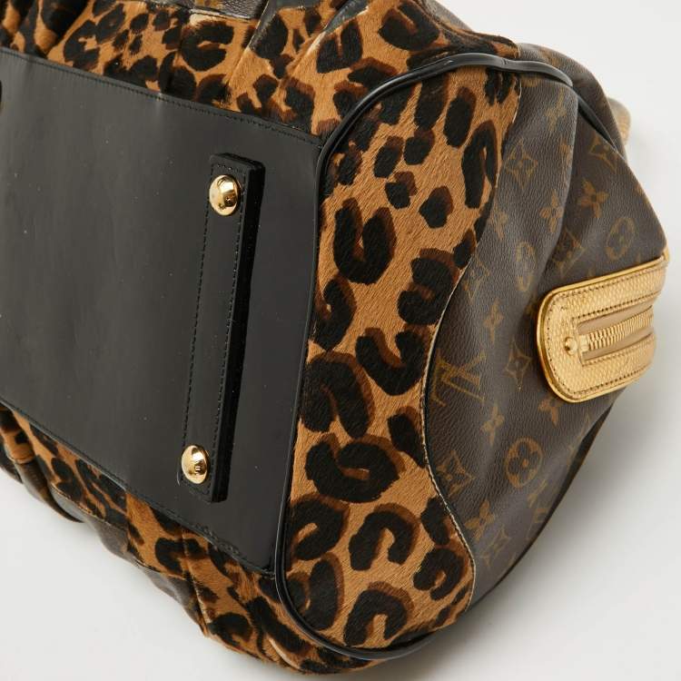 Pre Owned Louis Vuitton Monogram Canvas and Leopard Calf Hair Limited Edition Stephen Sprouse Bag