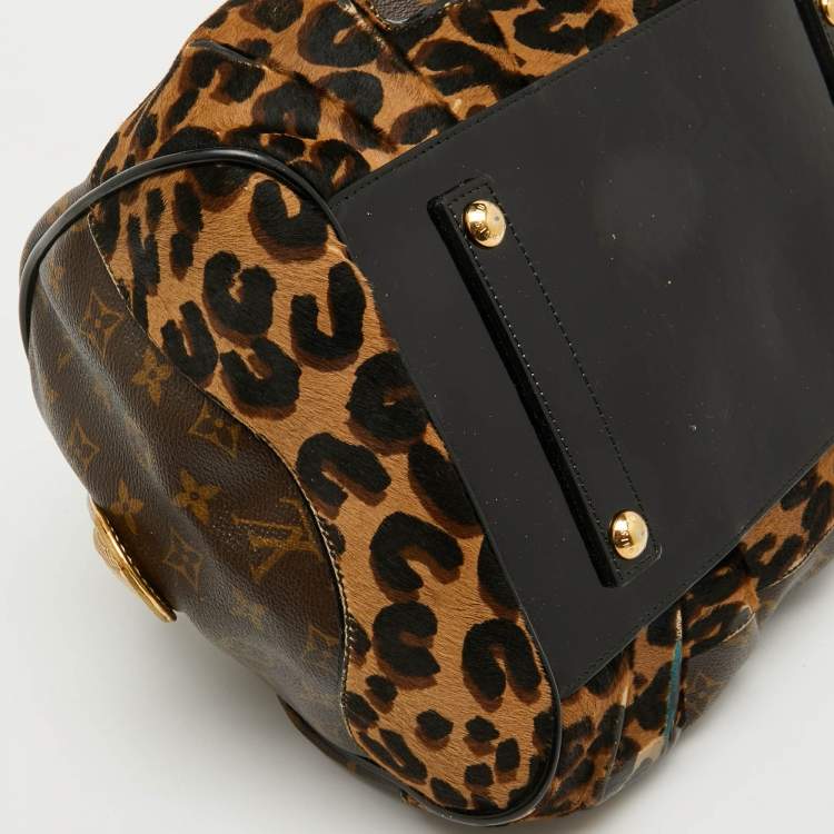 Pre Owned Louis Vuitton Monogram Canvas and Leopard Calf Hair Limited Edition Stephen Sprouse Bag