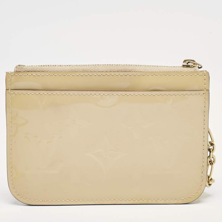 Pre Owned Louis Vuitton Citrine Monogam Vernis Pochette Cles Coin Purse