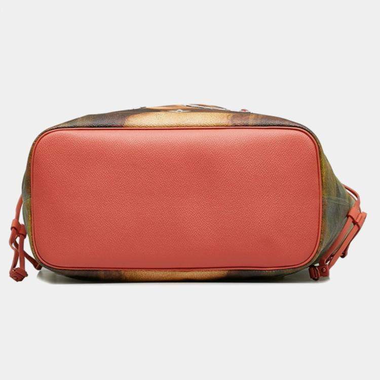 Pre Owned Louis Vuitton Pink Multicolor Coated Canvas Da Vinci Neverfull MM Tote Bag