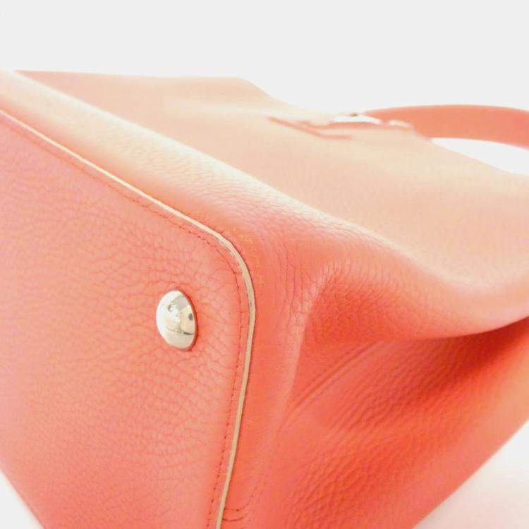 Pre Owned Louis Vuitton Poppy Petal Taurillon Leather Capucines MM Shoulder Bag