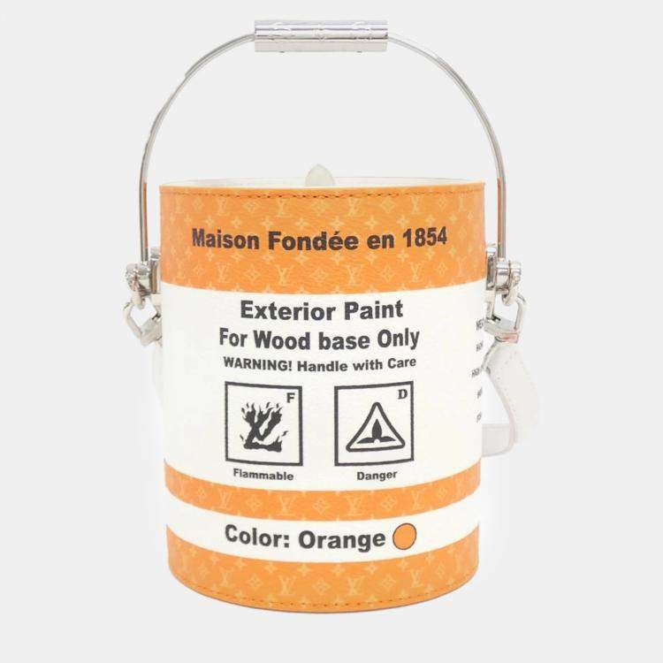 Pre Owned Louis Vuitton Orange LV Paint Can Bag