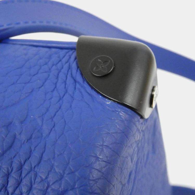 Pre Owned Louis Vuitton Blue Leather Monogram Mini Soft Trunk Shoulder Bag