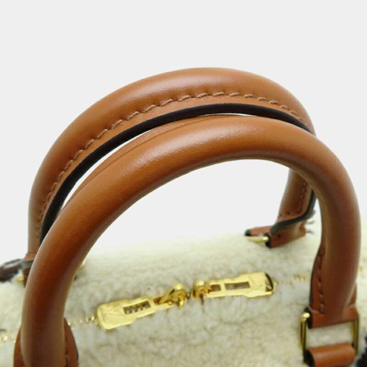 Pre Owned Louis Vuitton Brown/White Giant Monogram Speedy Bandouliere 25 Handbag