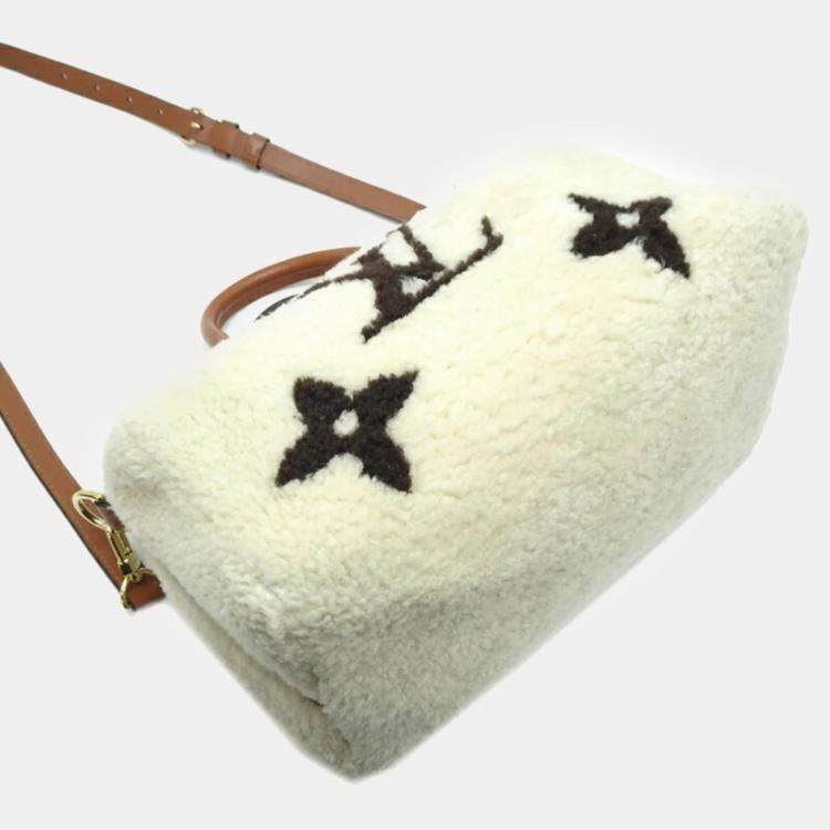 Pre Owned Louis Vuitton Brown/White Giant Monogram Speedy Bandouliere 25 Handbag