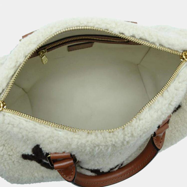 Pre Owned Louis Vuitton Brown/White Giant Monogram Speedy Bandouliere 25 Handbag