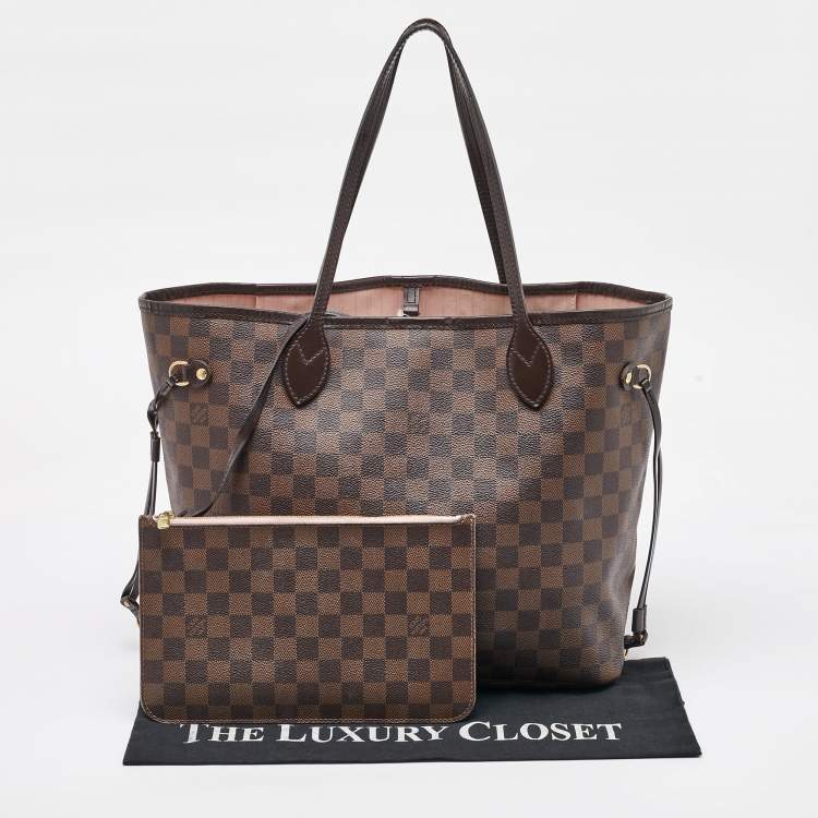 Pre Owned Louis Vuitton Damier Ebene Canvas Neverfull MM Bag