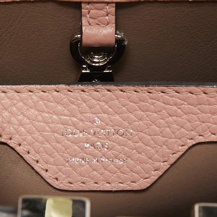 Pre Owned Louis Vuitton Magnolia Taurillon Leather and Python Capucines BB Bag