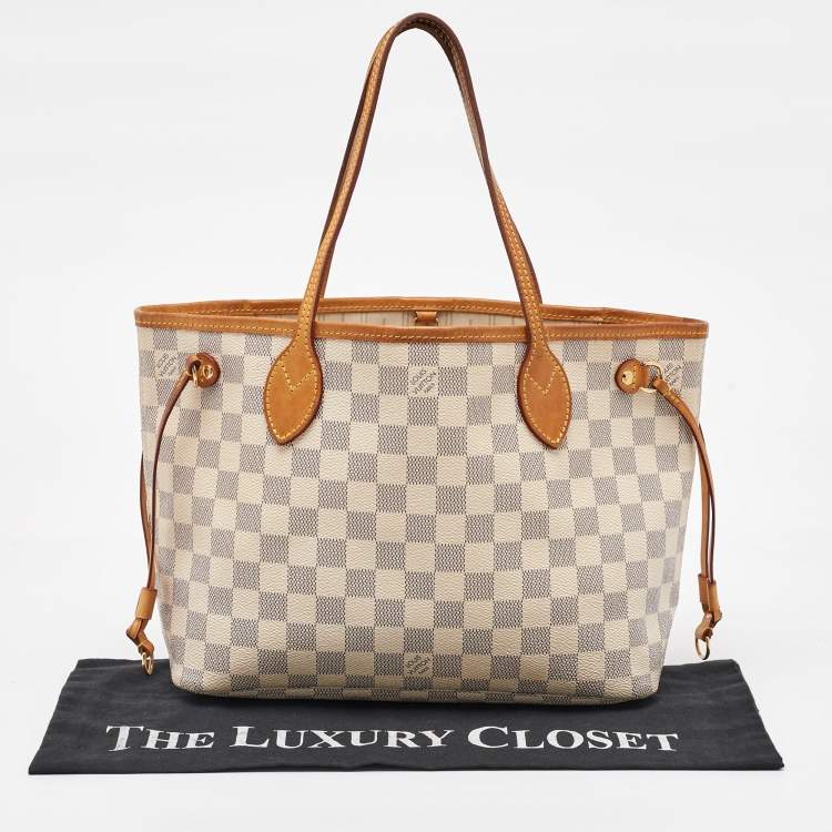 Pre Owned Louis Vuitton Damier Azur Canvas Neverfull PM Bag