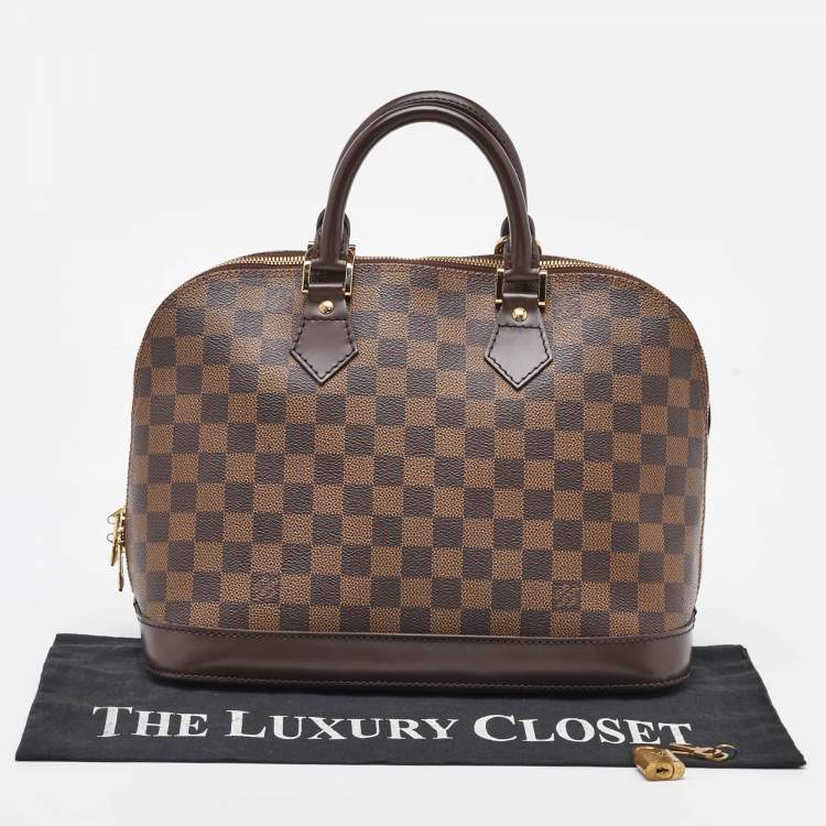 Pre Owned Louis Vuitton Damier Ebene Canvas Alma PM Bag
