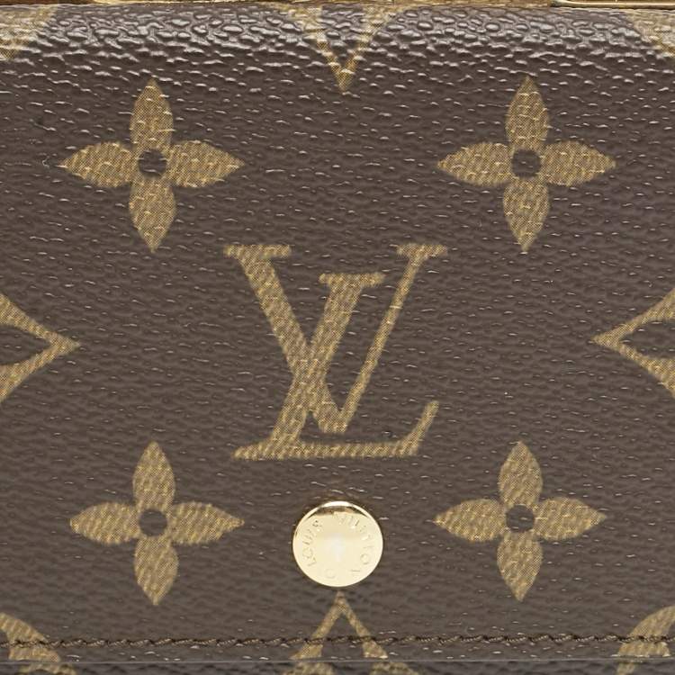 Pre Owned Louis Vuitton Monogram Canvas Kisslock Trifold Wallet