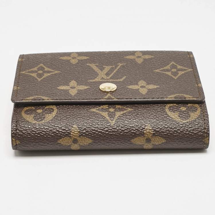 Pre Owned Louis Vuitton Monogram Canvas Kisslock Trifold Wallet
