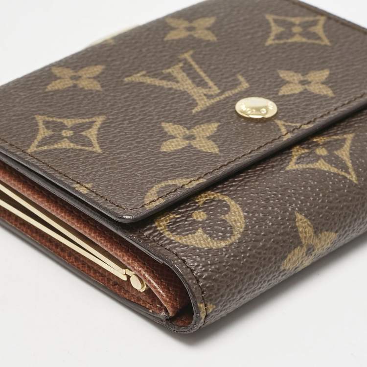Pre Owned Louis Vuitton Monogram Canvas Kisslock Trifold Wallet