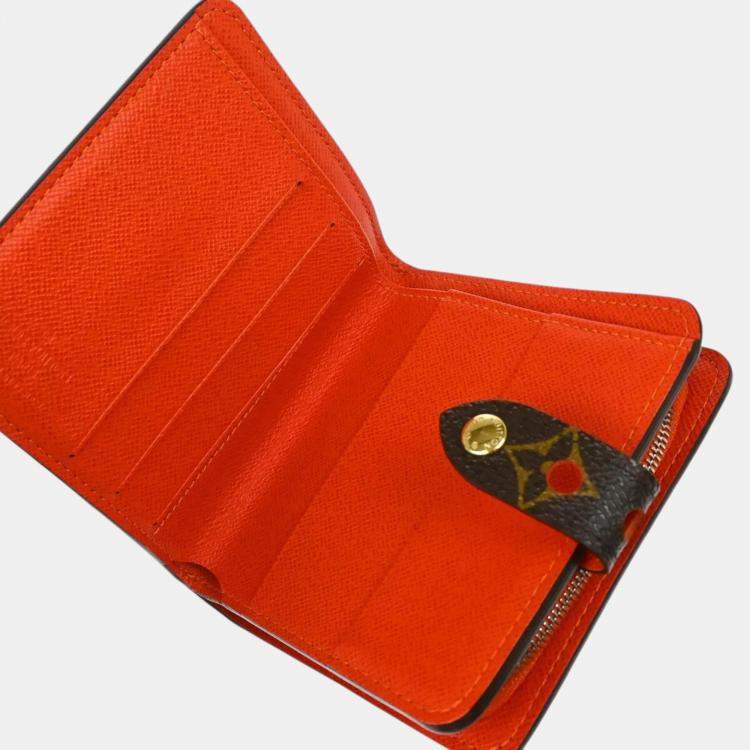 Pre Owned Louis Vuitton Monogram Perfo Compact Zip Wallet
