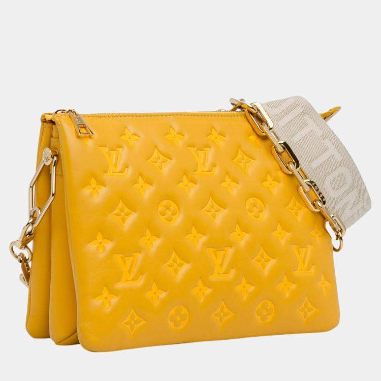Pre Owned Louis Vuitton Yellow Monogram Coussin PM Bag